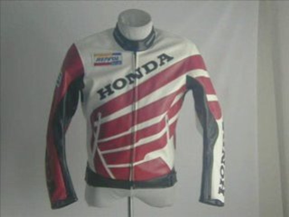 Motorcycle jacket  leather  motorradjacken Chaqueta rossi