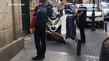 La Policía rescata a un buitre desorientado y deshidratado en pleno centro de Madrid