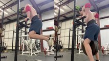 'Gym rat experiences an embarrassing fail moment while doing dips '