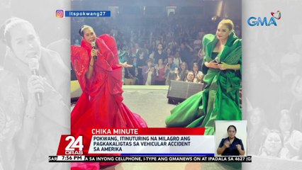 Pokwang, itinuturing na milagro ang pagkakaligtas sa vehicluar accident sa Amerika | 24 Oras