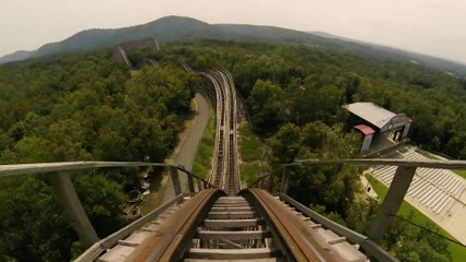 Arkansas Twister Roller Coaster (Magic Springs Amusement Park - Hot Springs, Arkansas) - Roller Coaster POV Video - Front Row