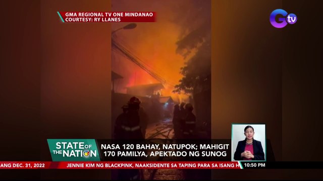 Nasa 120 bahay, natupok; mahigit 170 pamilya, apektado ng sunog | SONA