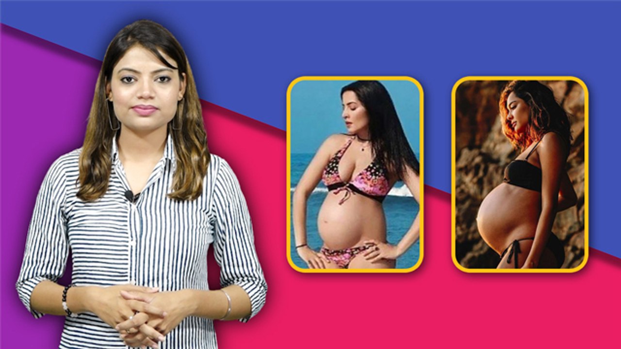 Female Celebrities का Bikini Baby Bump Flaunt L...