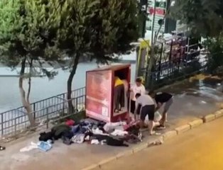 Son dakika gündem: İhtiyaç sahipleri için konulan giysi kutusundan hırsızlık kamerada; 5 gözaltı