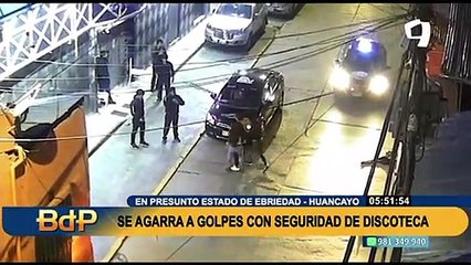 Huancayo: Sujeto en estado ebriedad protagoniza pelea con agentes de seguridad de una discoteca
