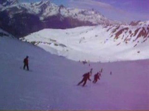 Descente d'une piste, ski 2008