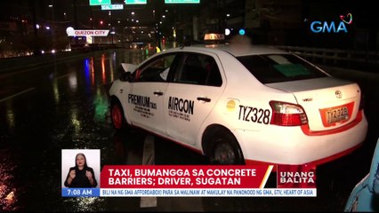 Taxi, bumangga sa concrete barrier; Driver, sugatan | UB