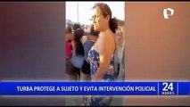 Piura: vecinos se enfrentan a la policía para impedir detención de un presunto delincuente