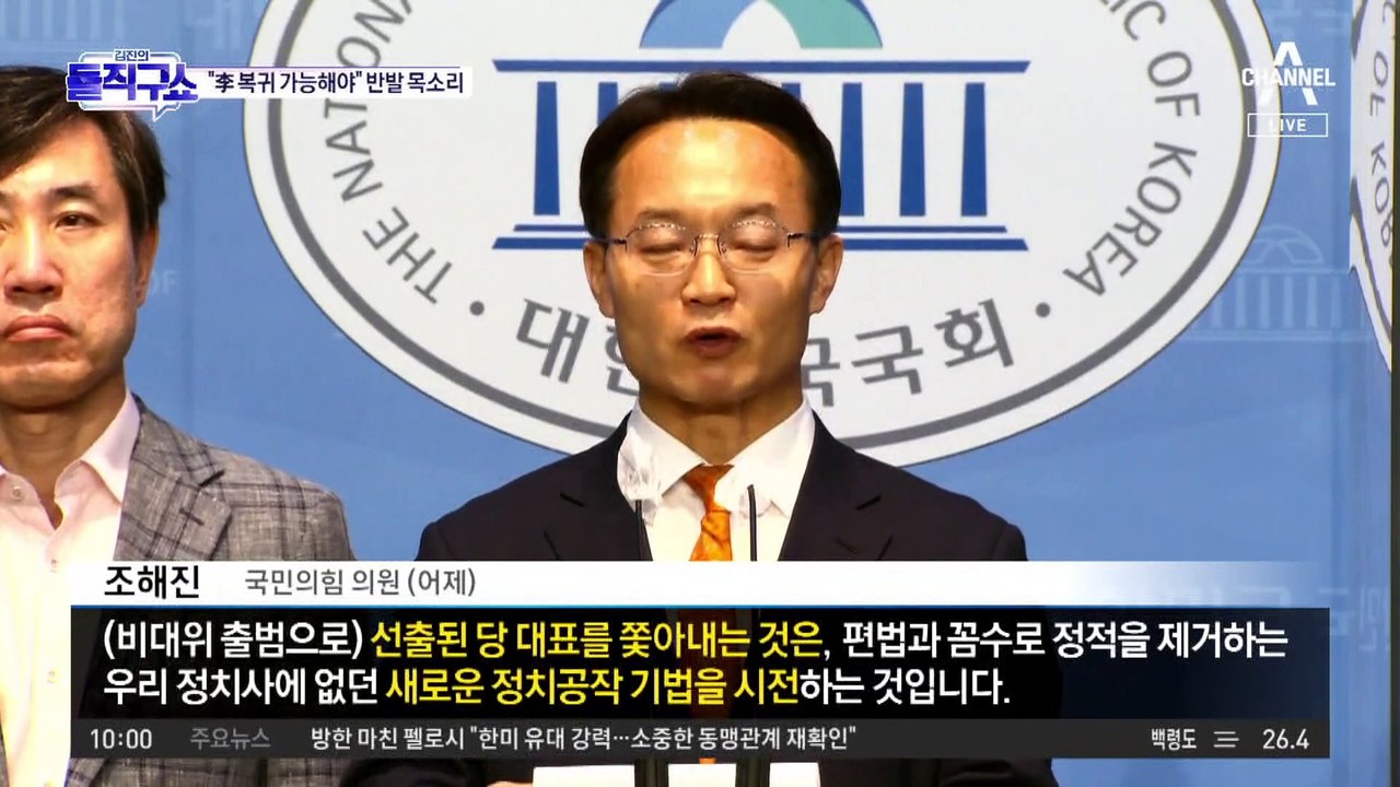 조해진·하태경 “이준석 복귀 가능한 비대위 돼야”