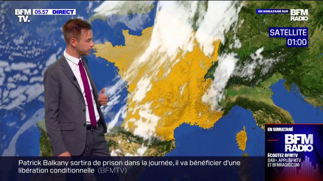 Des éclaircies dans le Nord-Ouest, un risque orageux qui se déplace vers l'Est, et toujours de fortes chaleurs dans le Sud: la météo de ce vendredi