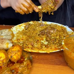 chicken biryani - chicken leg piece shorts -#shorts#mukbang #asmreating #spicyfood #streetfood#asmr