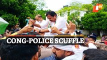 Congress Protest Over Unemployment & Inflation In Bhubaneswar, Scuffle With Police