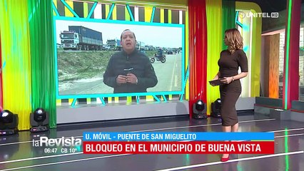 Bloqueo de campesinos en Buena Vista, en el departamento de Santa Cruz
