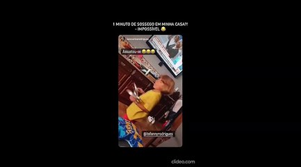 A dormir, Fanny Rodrigues assusta-se com uma partida do filho