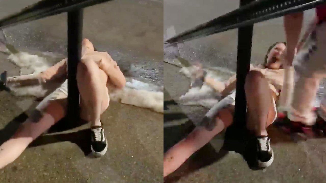 Woman tries pole dancing in public, experiences an embarrassing fail moment