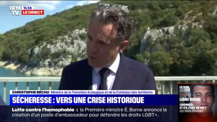 Christophe Béchu sur la sécheresse: "Si on ne diminue pas nos habitudes de consommation [d'eau], on aura des épisodes à répétition"