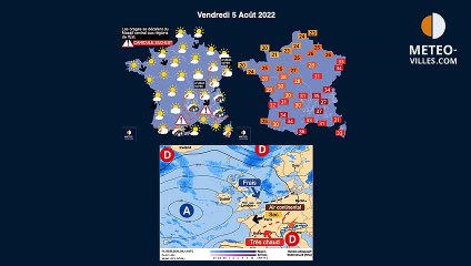 prévisions météo du vendredi 5 août 2022