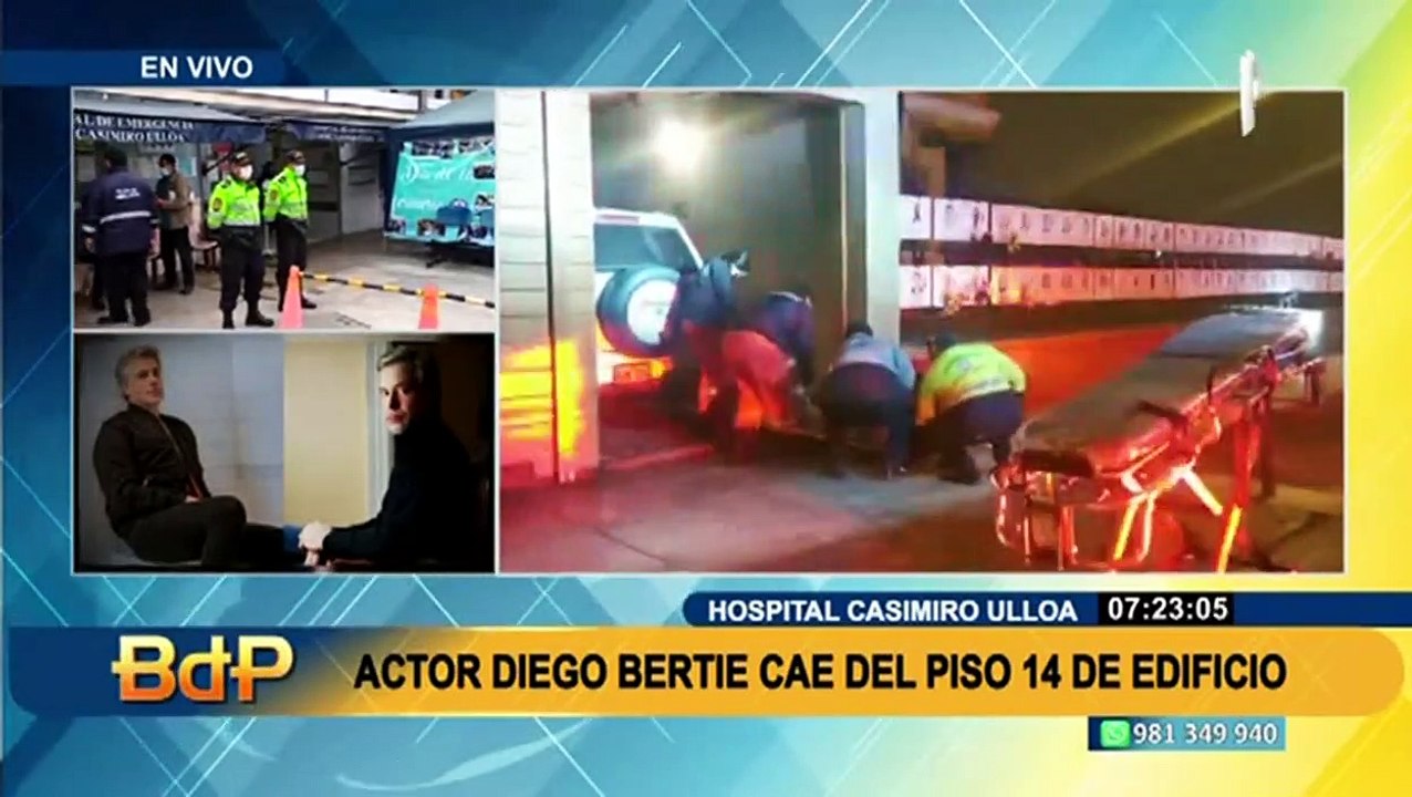 Fallece actor Diego Bertie tras sufrir caída del piso 14 de edificio