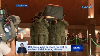 Rehearsal para sa state funeral ni ex-Pres. Fidel Ramos, idinaos | Saksi