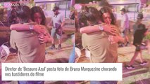 Bruna Marquezine cai no choro em nova foto nos bastidores de 'Besouro Azul'