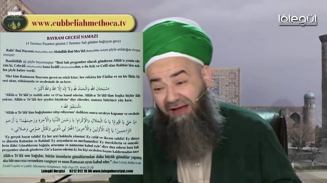 Ramazan Bayramı Gecesi (Pazartesi Gecesi) Namazı Tarifi - Cübbeli Ahmet Hocaefendi