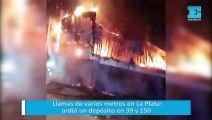 Llamas de varios metros devoraron un depósito en La Plata