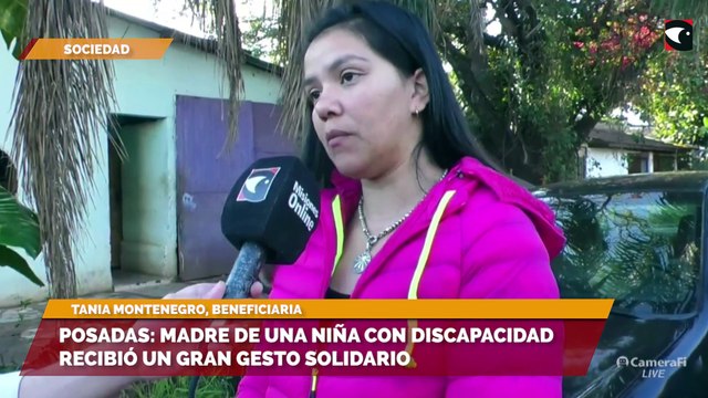 Posadas madre de una niña con discapacidad recibió un gran gesto solidario