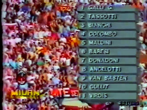 AC Milan (0) vs (2) RCD Espanyol 1987_88 UEFA Cup Round of 32 First Leg (Gullit, v Basten, Maldini Playing)