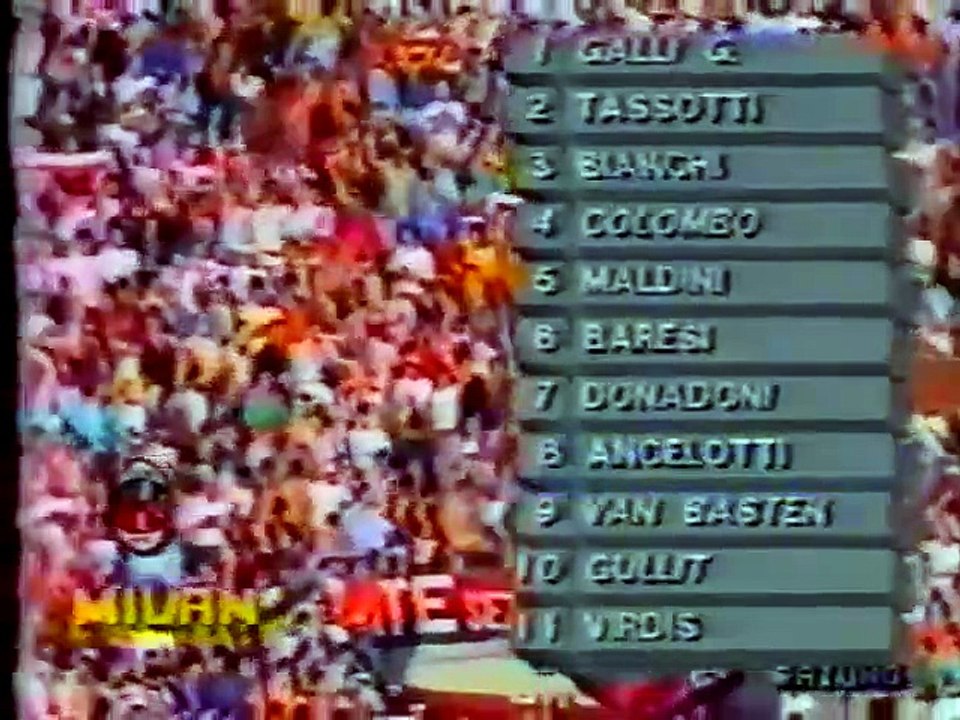 AC Milan (0) vs (2) RCD Espanyol 1987_88  UEFA Cup Round of 32 First Leg (Gullit, v Basten, Maldini Playing)