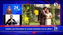 La mayoría de peruanos se casan después de los 35 años, según Reniec