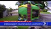 EE.UU.: niños salvan de morir al voltearse una casa inflable
