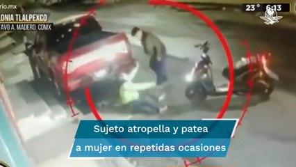 Captan en video a hombre que atropella y patea a mujer en GAM