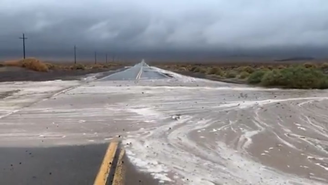 Torrential rain sends flooding throughout Death Valley