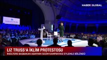 İngiltere Başbakan adayı Liz Truss'a protesto anı kamerada