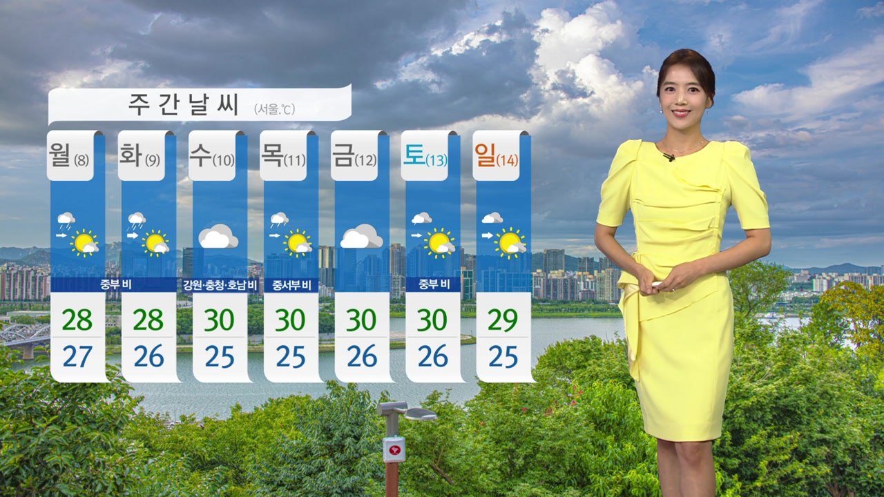 [날씨] 내일 '입추' 무더위...곳곳 소나기 / YTN