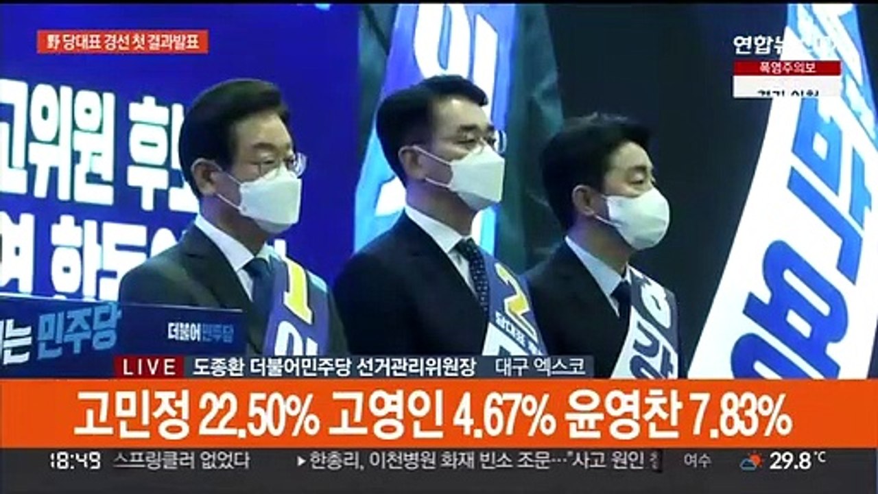[현장연결] 민주 당대표 강원·대구·경북 경선…이재명 74.8% 압승