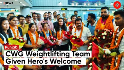 CWG 2022: Medalists In Indian Weightlifting Team Given Grand Welcome