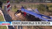 Croatia bus crash: 12 killed as coach carrying Polish Catholics to Bosnian shrine skids off road
