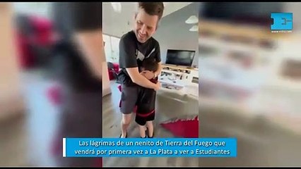 ¡Qué emoción! Las lágrimas de un nenito de Tierra del Fuego que viene por primera vez a La Plata a ver al Pincha