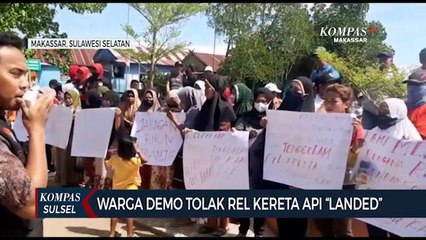 Warga Demo Tolak Rel Kereta Api Landed
