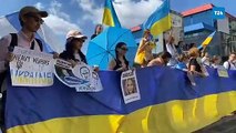 Türkiye’de yaşayan Ukraynalılar ve savaştan kaçıp gelenler Odakule'de eylem yaptı