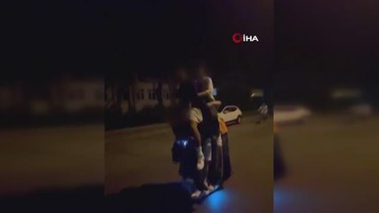 Son dakika haber! Gençlerin elektrikli scooterla tehlikeli yolculuğu kamerada