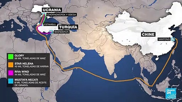 Cuatro barcos más zarparon de puertos ucranianos con miles de toneladas de alimentos