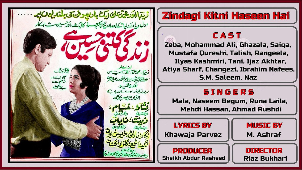 Dil Se Hui Khata Ju Tumhein Apna Keh Diya - Runa Laila -Film Zindagi Kitni Haseen Hai