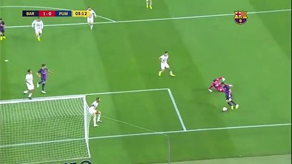 El primer gol de Lewandowski como azulgrana en el Spotify Camp Nou / FCB