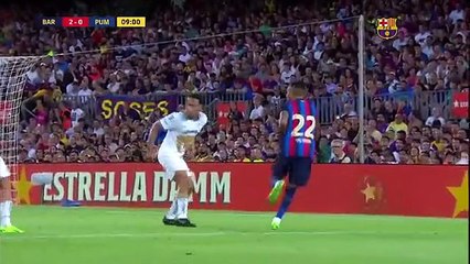 Dembelé anota el tercero tras un gran pase de Raphinha / FCB