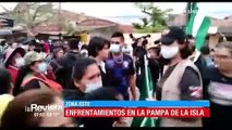 Gritos y amagues de enfrentamiento en la avenida Virgen de Cotoca