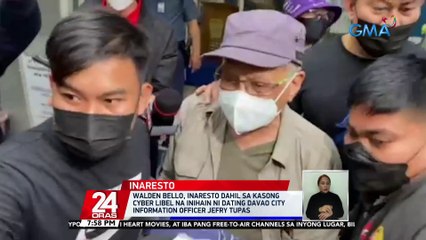 Walden Bello, inaresto dahil sa kasong cyber libel na inihain ni dating Davao City Information Officer Jefry Tupas | 24 Oras