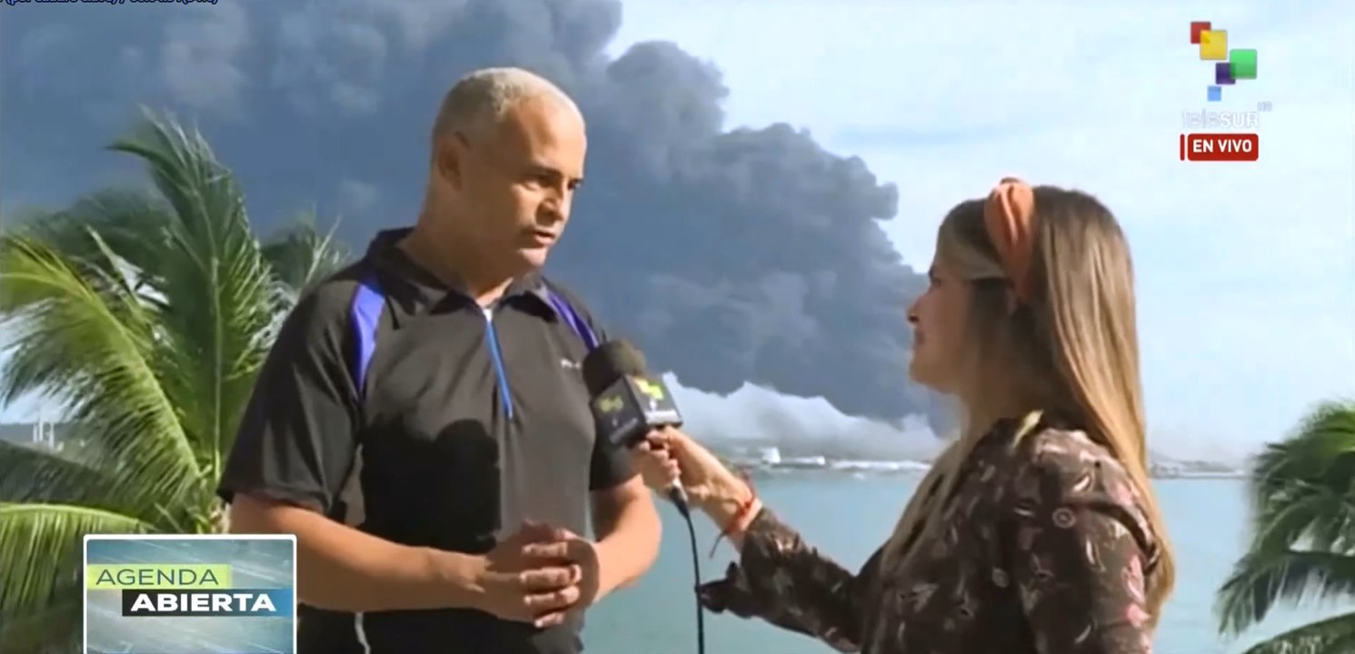 En Matanzas, Cuba, prosiguen las labores de contención del incendio