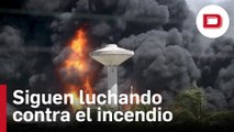 Las autoridades cubanas siguen luchando contra el grave incendio industrial en Matanzas